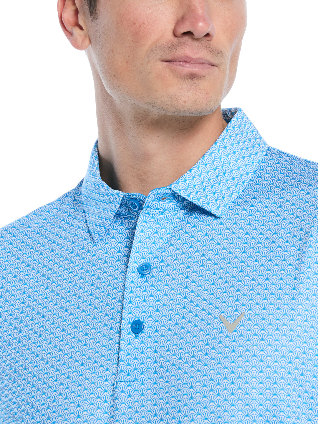 All Over Tee Print Golf Polo (Brilliant Blue) 