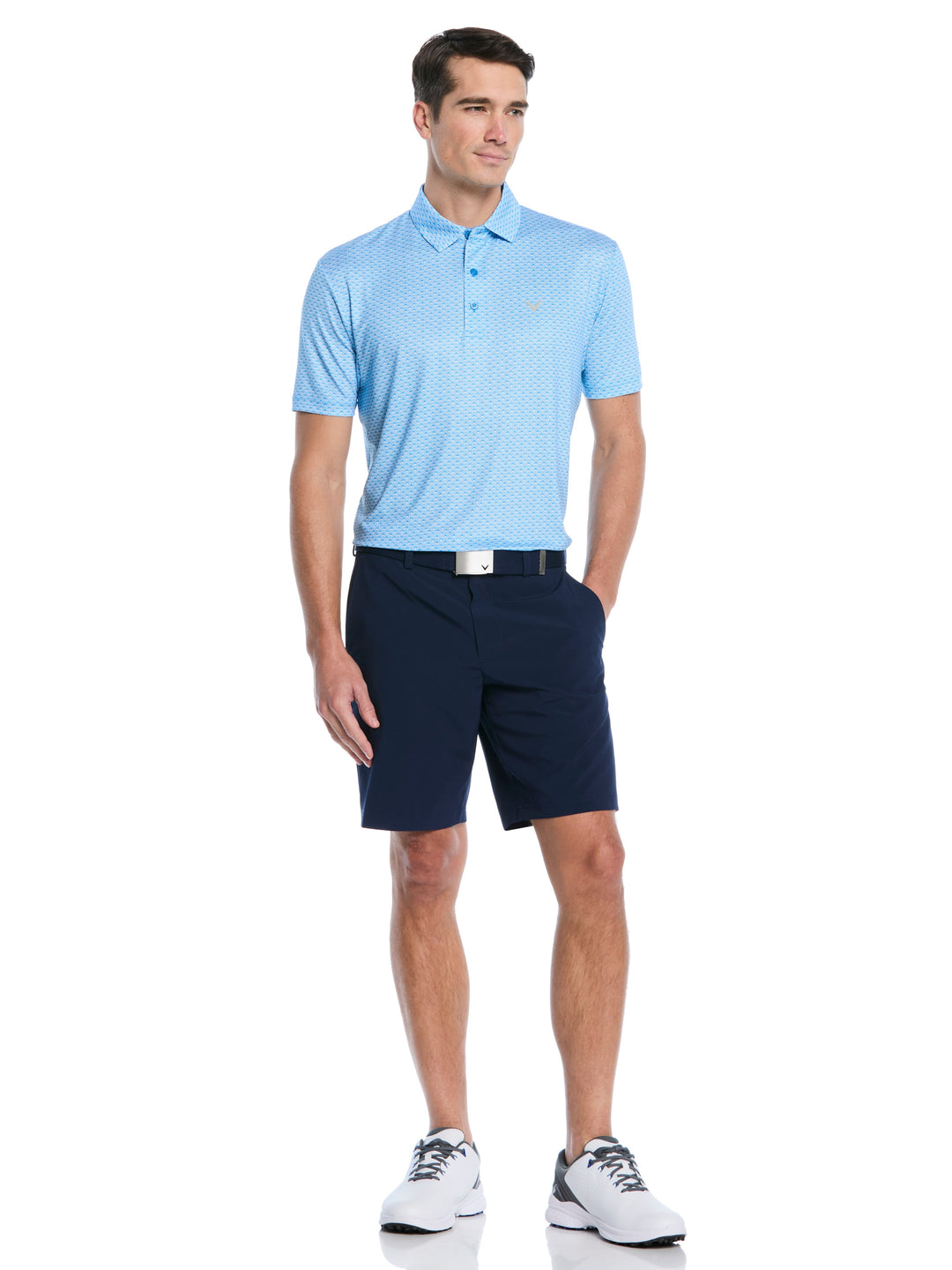 All Over Tee Print Golf Polo (Brilliant Blue) 