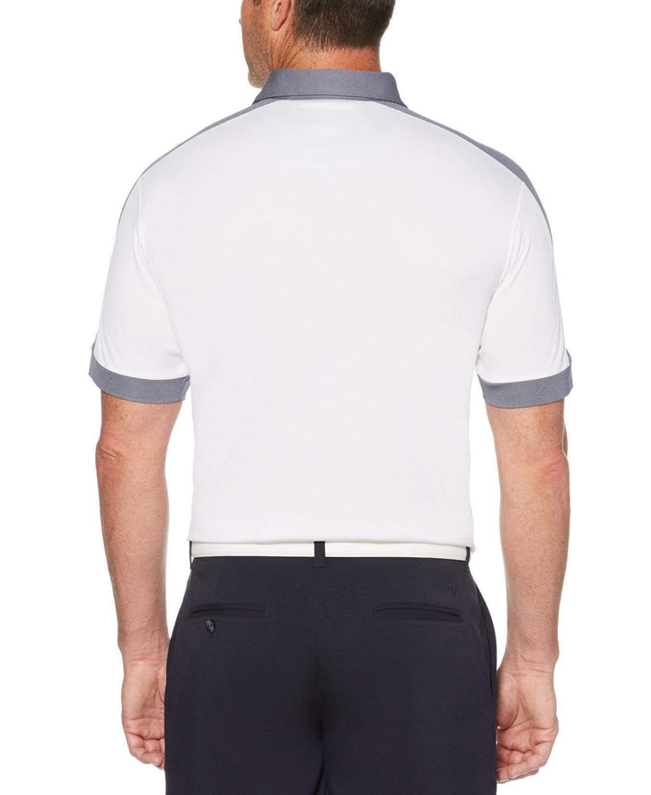 Mens Birdseye Color Block Polo Polos