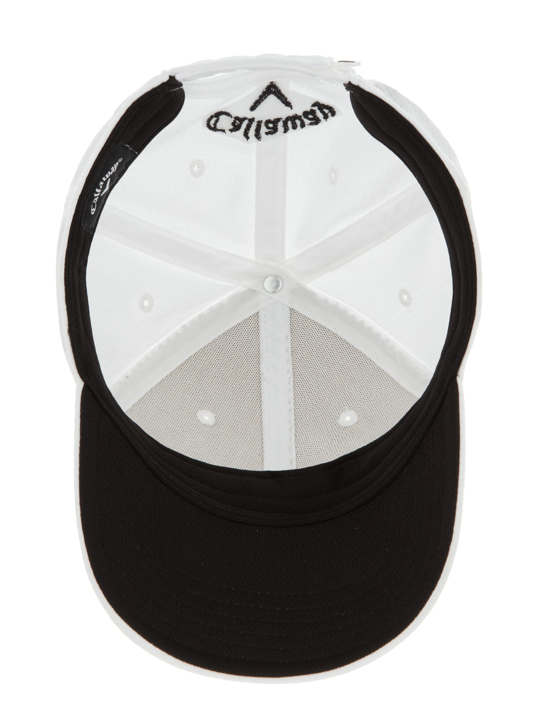 Front Crested Structured Golf Hat (White/Black) 
