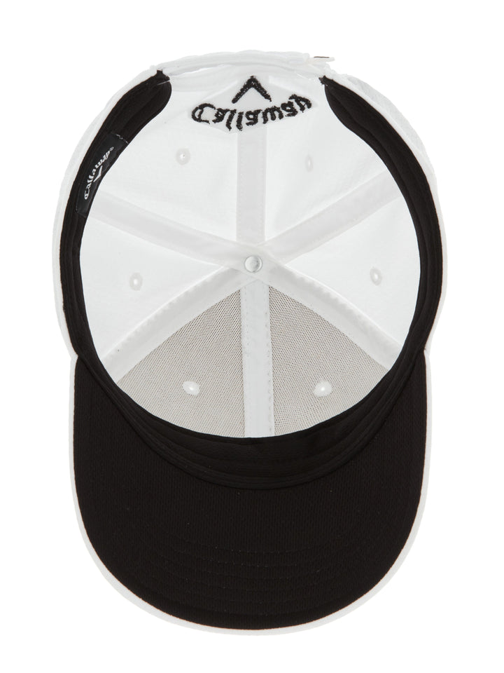 Front Crested Structured Golf Hat (White/Black) 