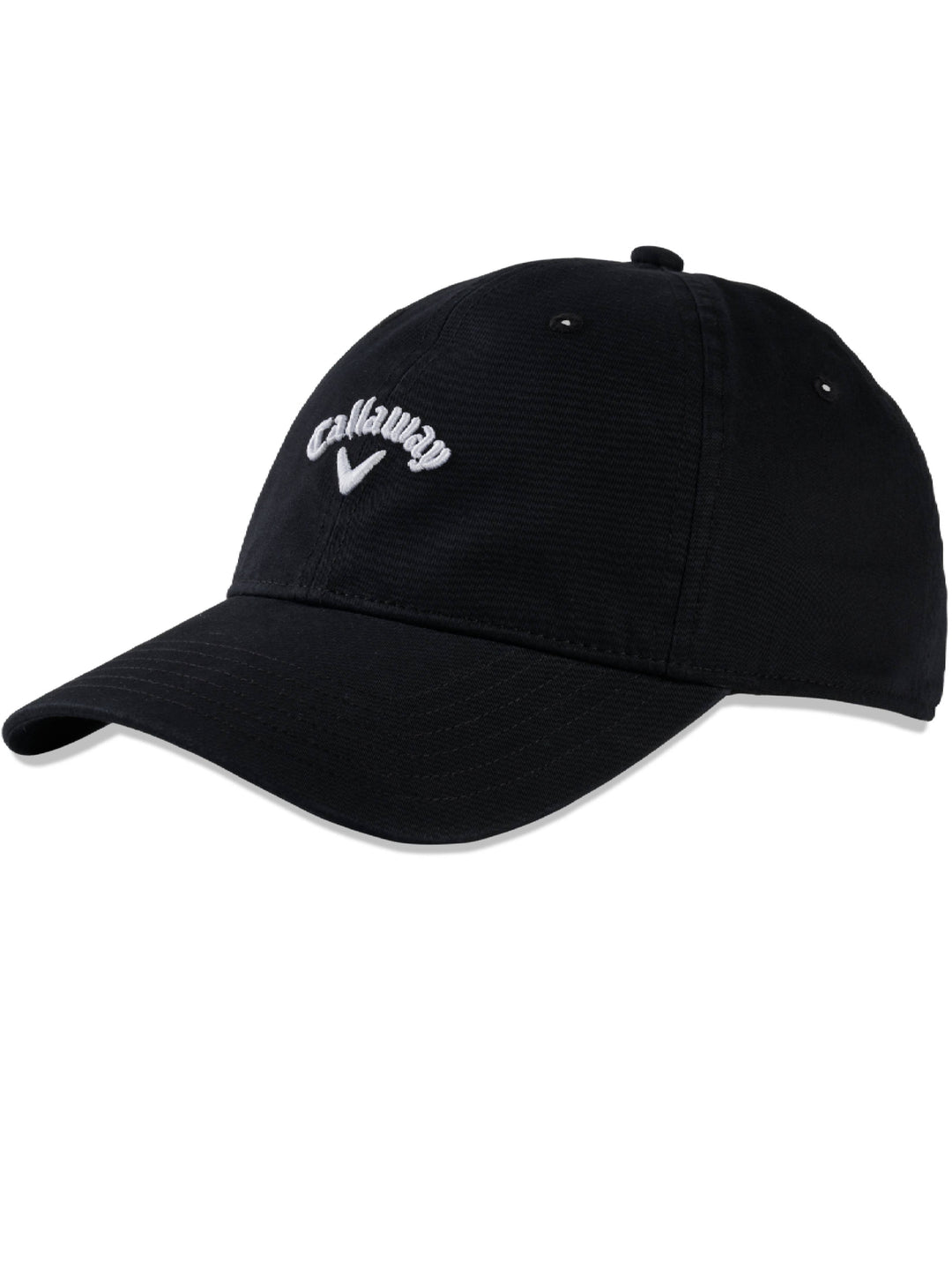 Mens Heritage Twill Adjustable Golf Hat-Hats-Black/White-OS-Callaway