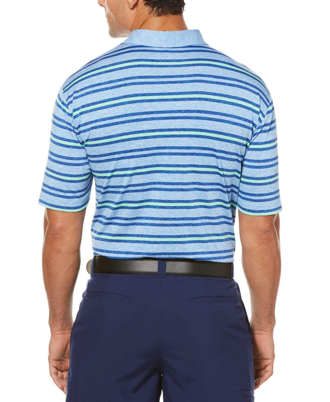 Mens Opti-Soft Heather Striped Polo Polos