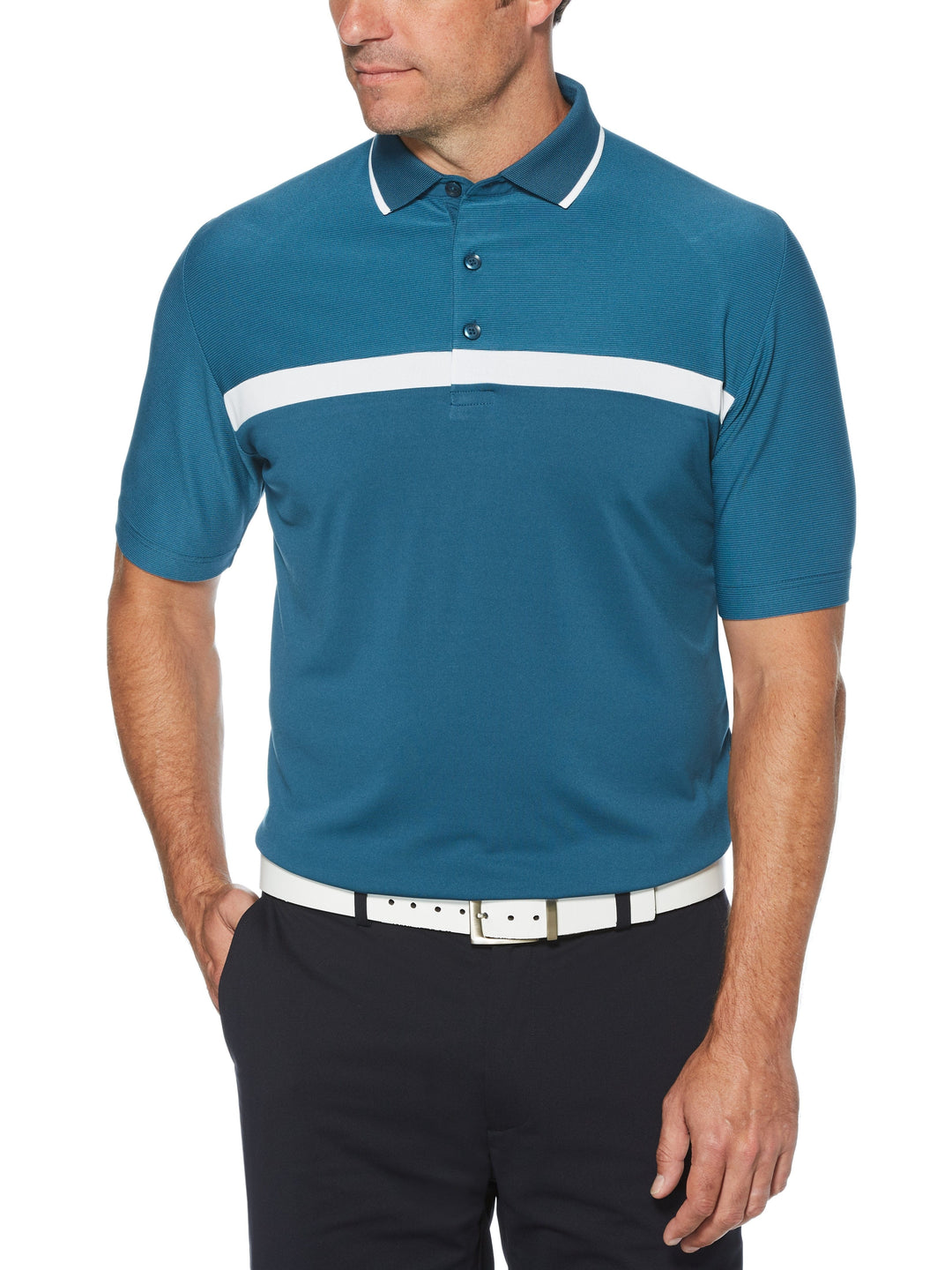 Mens Swing Tech Fine Line Color Block Golf Polo-Polos-Callaway