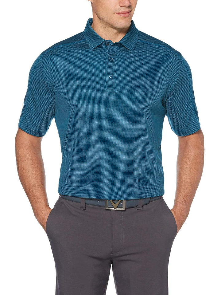 Mens Swing Tech Two Color Jacquard Polo Polos