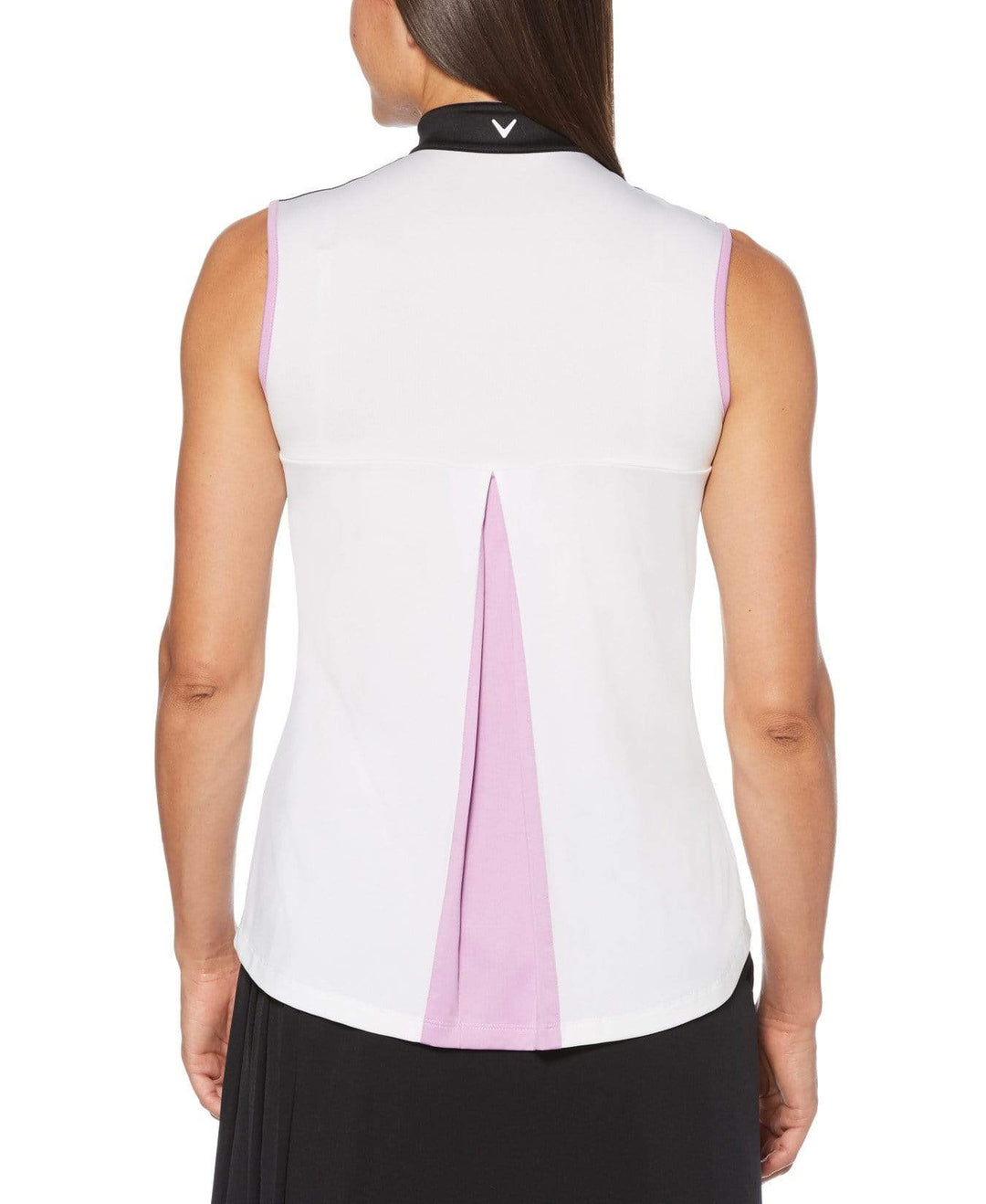 Womens Color Block Contrast Pleat Shirt Polos