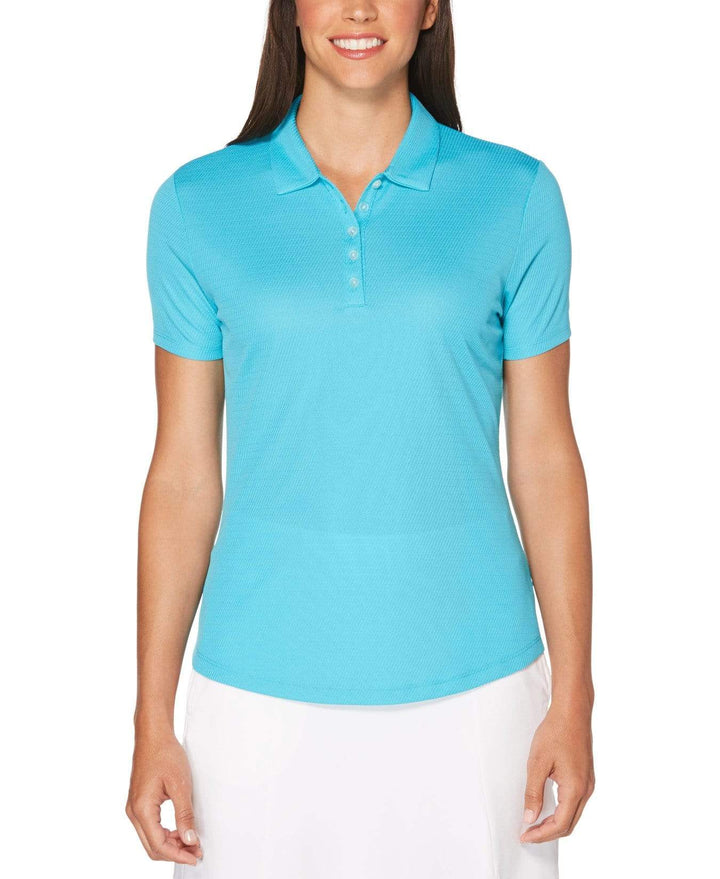 Womens Cooling Twill Textured Polo Polos Scuba Blue / XL