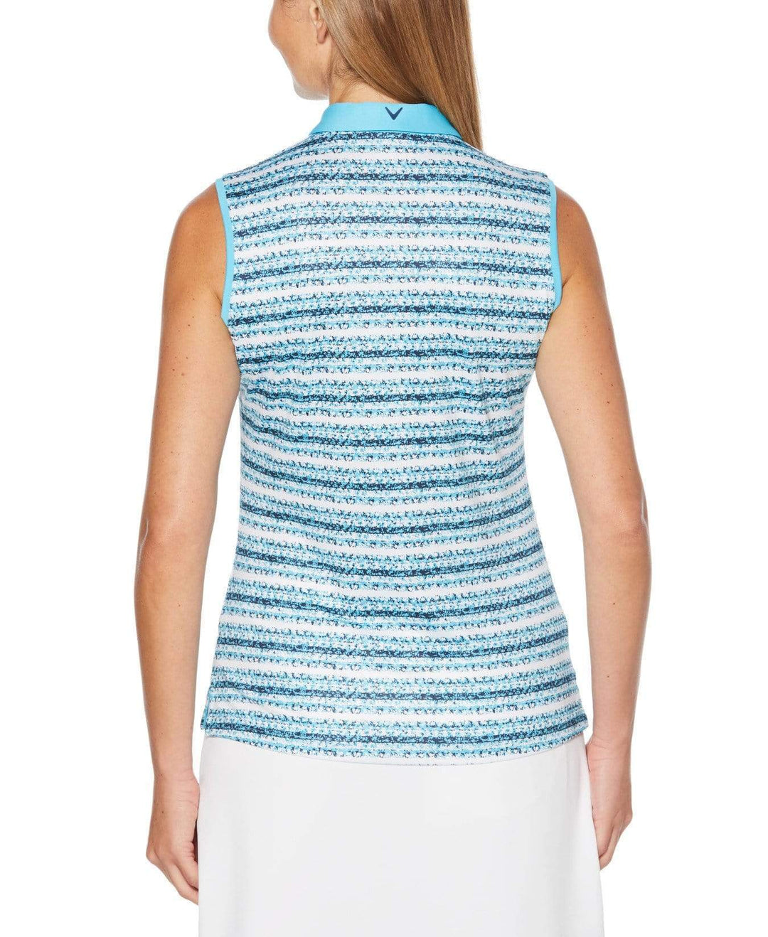 Womens Crystal Stripe Printed Polo Polos