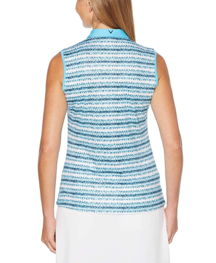 Womens Crystal Stripe Printed Polo Polos