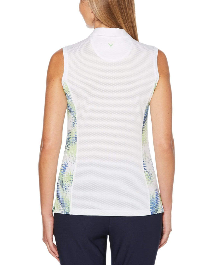 Womens Sleeveless Printed Polo Polos