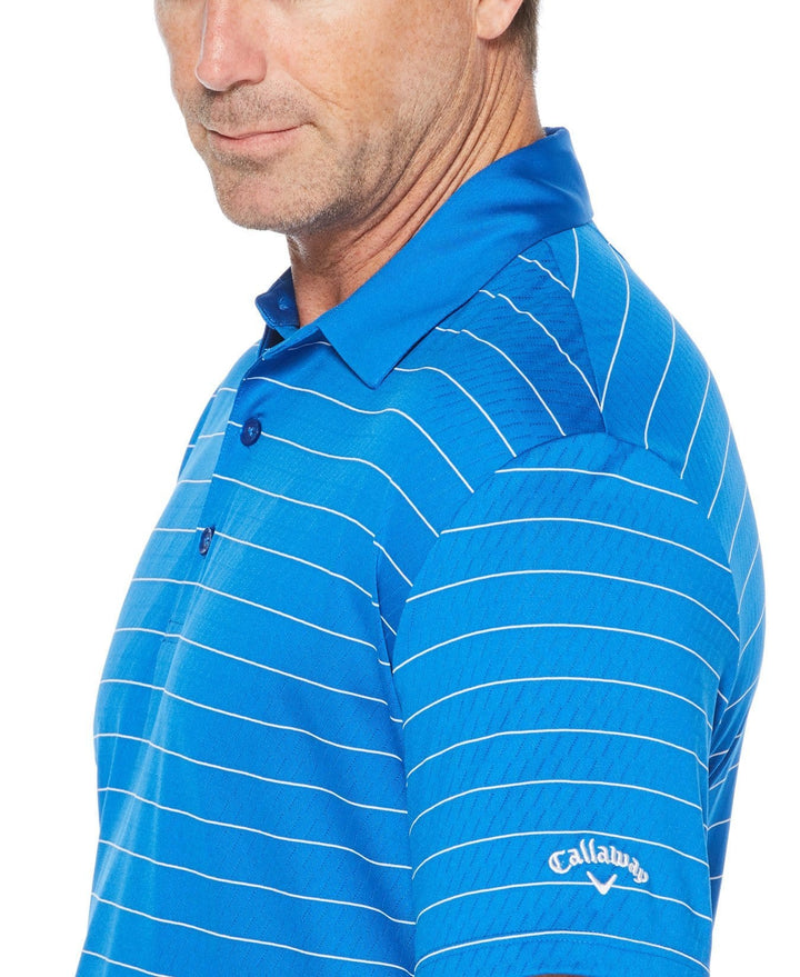 Mens Ventilated Stripe Golf Polo