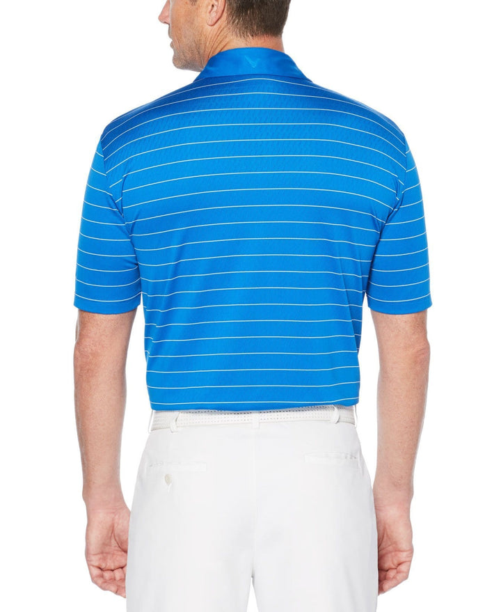 Mens Ventilated Stripe Golf Polo