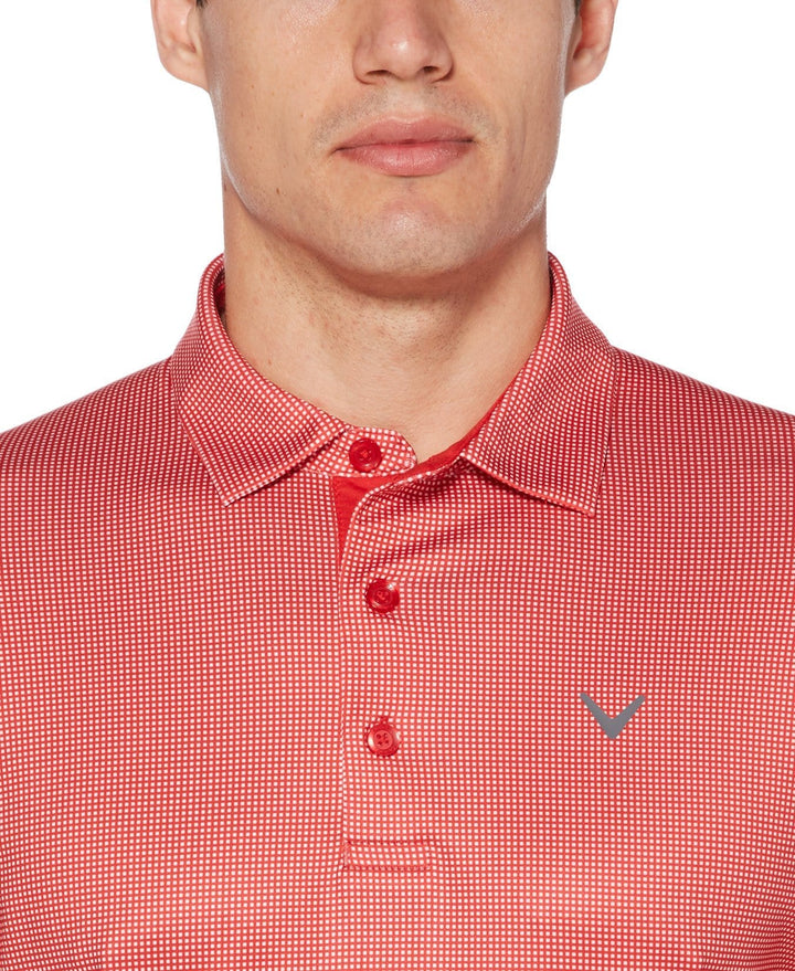 Mens Swing Tech Gingham Printed Golf Polo
