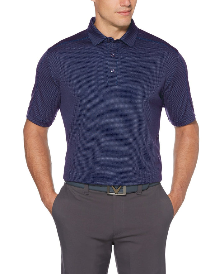 Mens Mens Swing Tech Two Color Jacquard Polo
