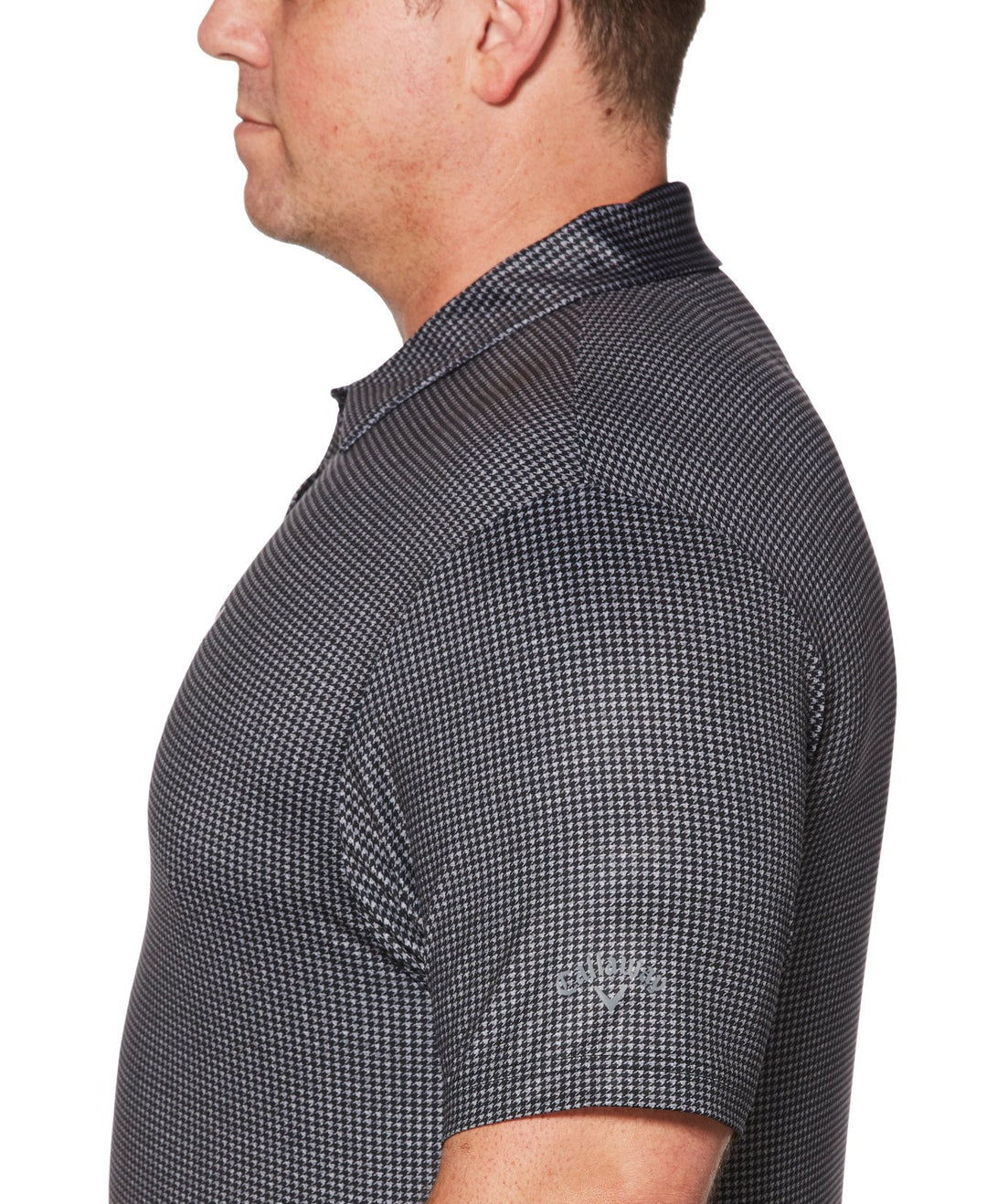 Big & Tall Mini Houndstooth Print Polo