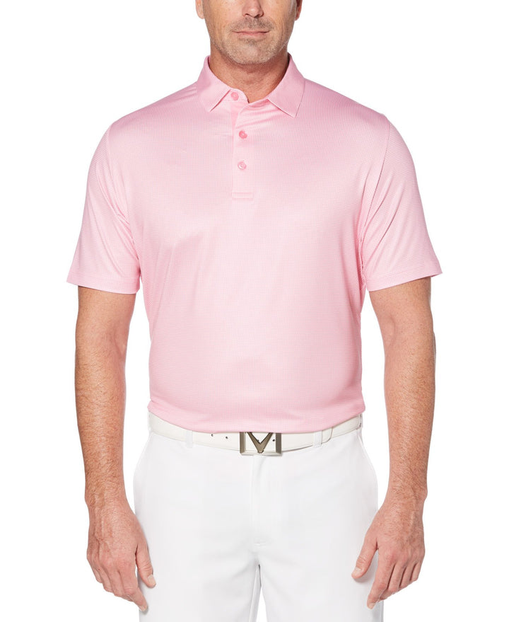 Mens Gingham Printed Golf Polo