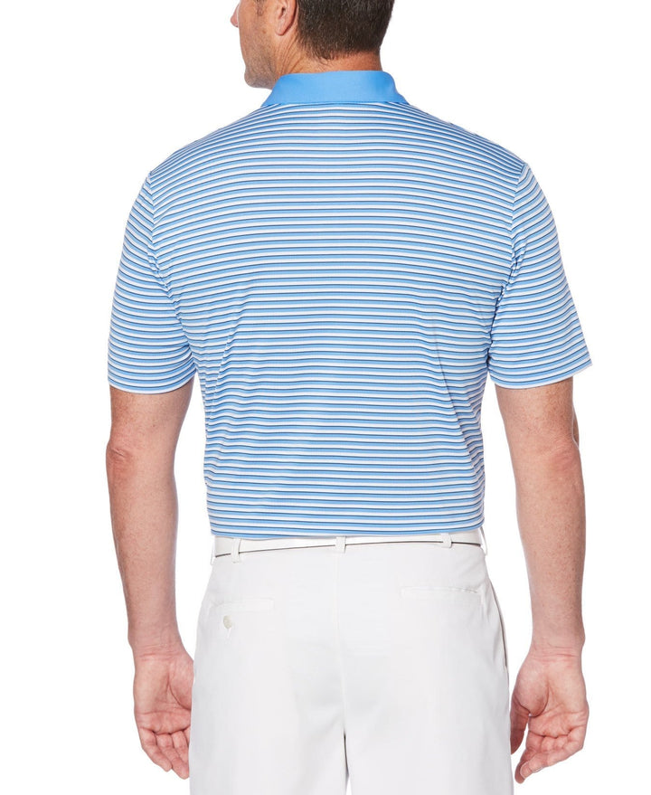 Mens Refined 3-Color Yarn-Dyed Stripe Golf Polo