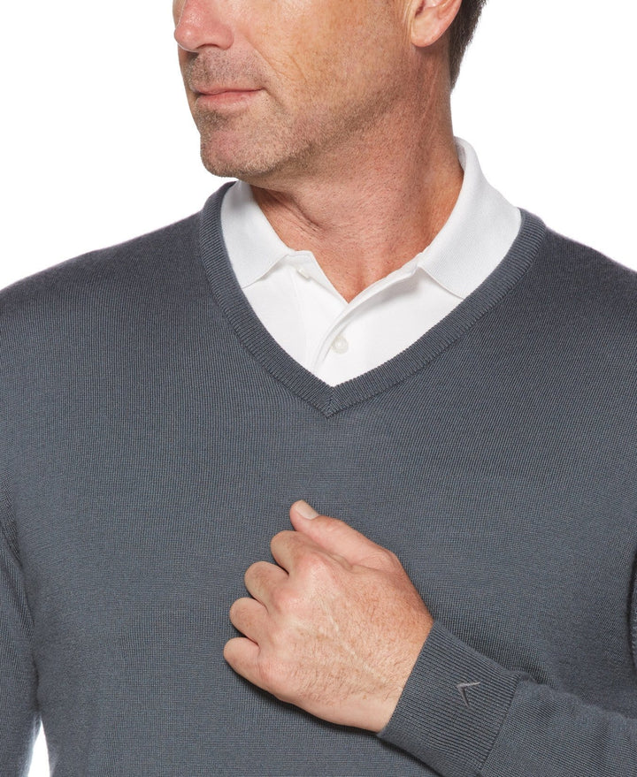 Mens V-Neck Merino Sweater