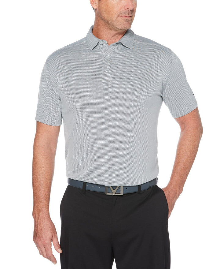 Mens Mens Swing Tech Two Color Jacquard Polo