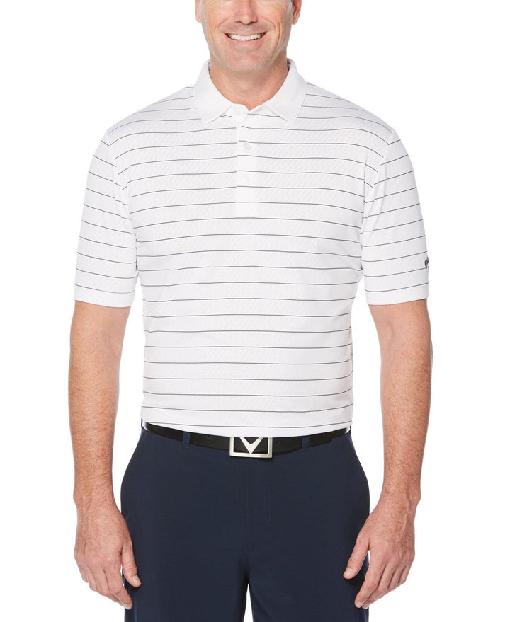Mens Mens Ventilated Stripe Golf Polo