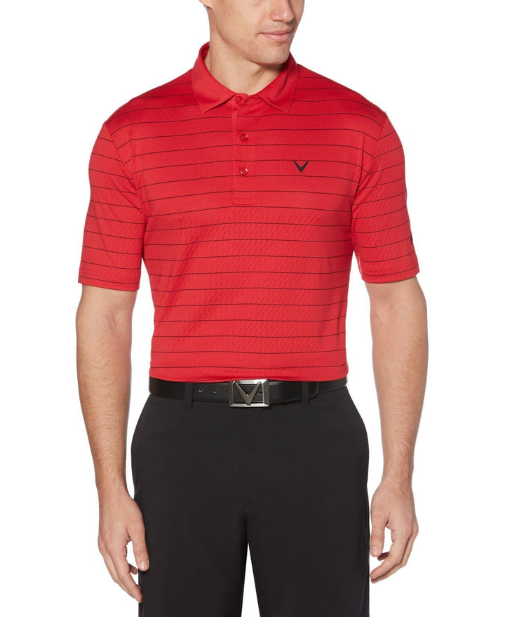Mens Ventilated Stripe Polo