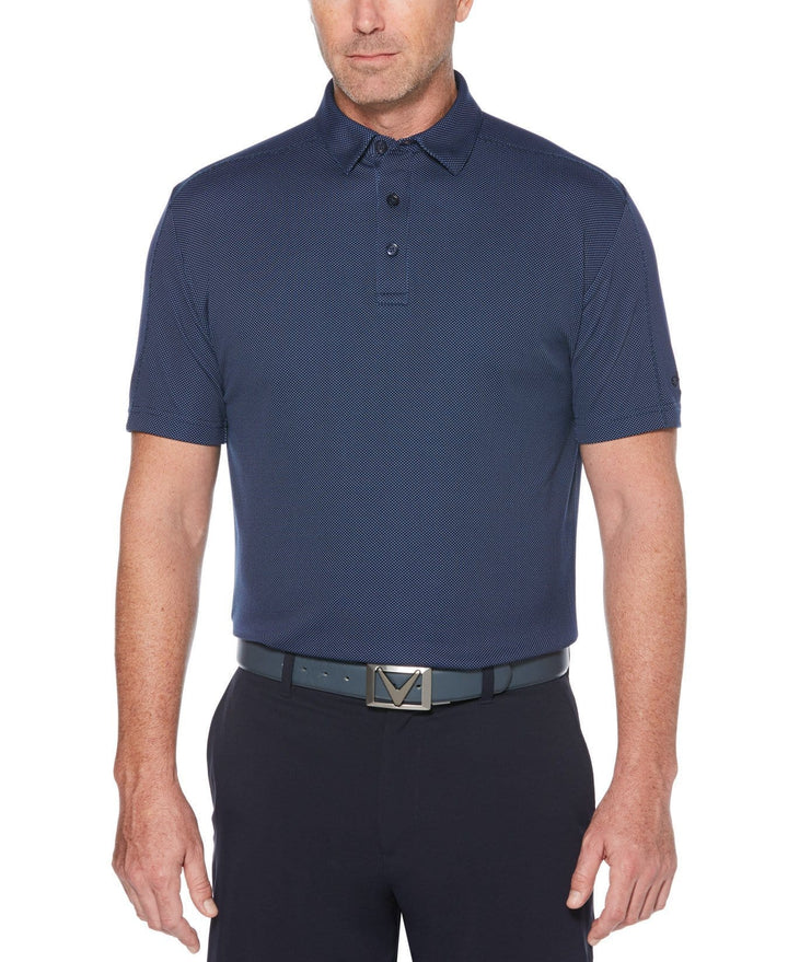Mens Gingham Printed Golf Polo