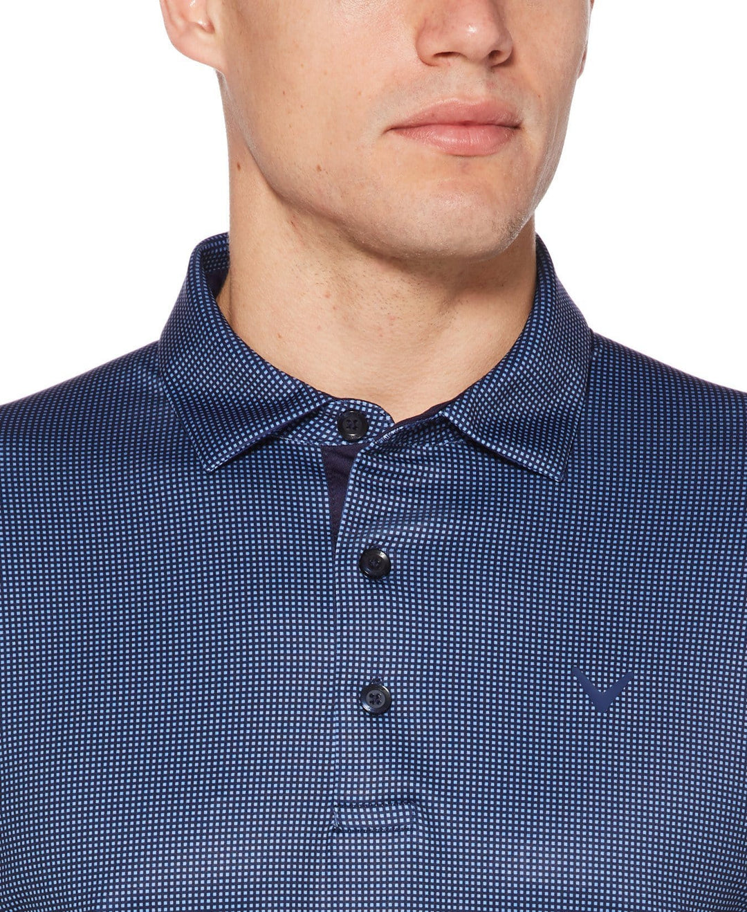 Mens Swing Tech Gingham Printed Golf Polo