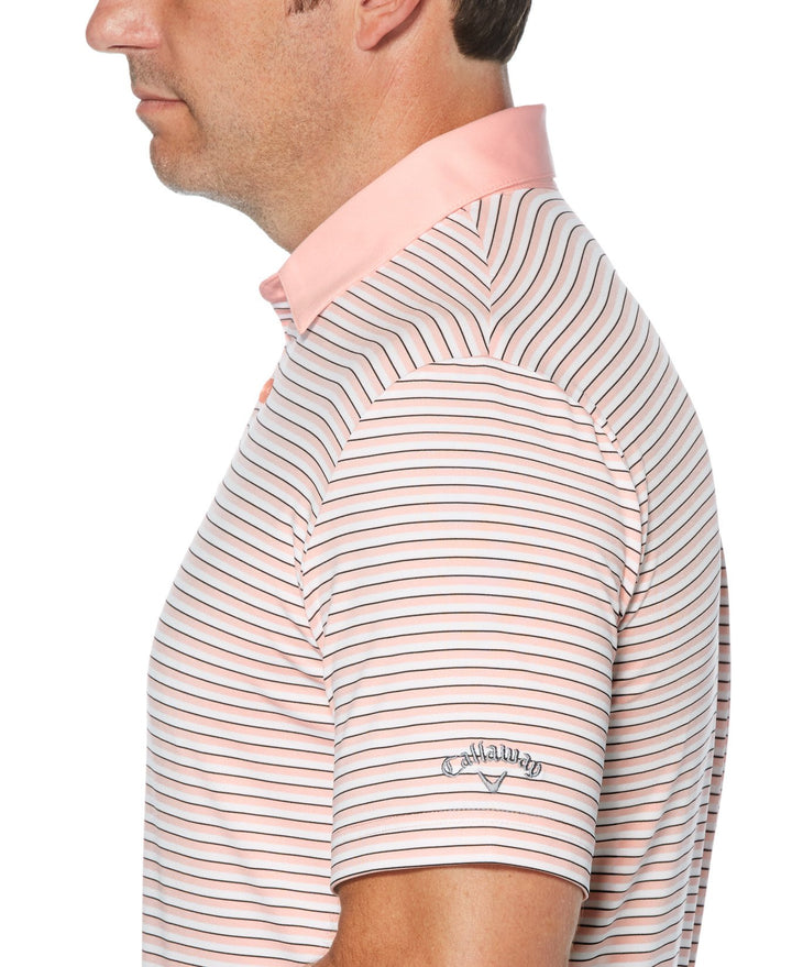 Mens 3-Color Stripe Golf Polo
