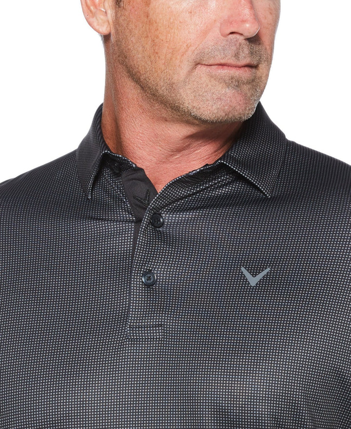 Mens Swing Tech Gingham Printed Golf Polo