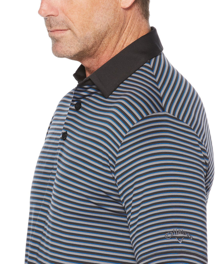 Mens Mens 3-Color Stripe Golf Polo