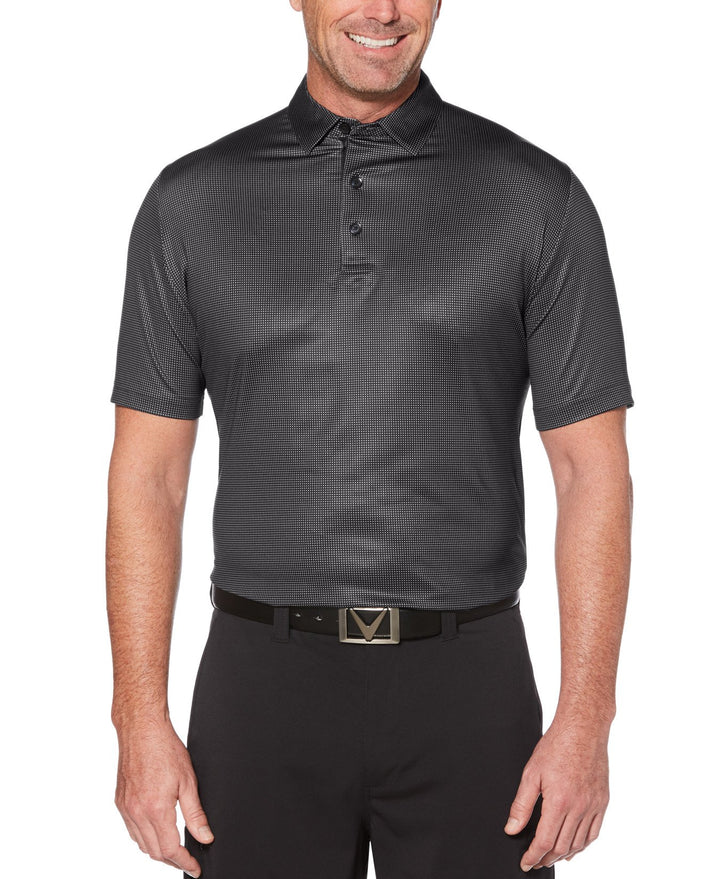 Mens Gingham Printed Golf Polo