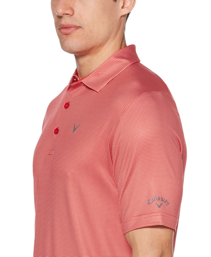 Mens Swing Tech Gingham Printed Golf Polo