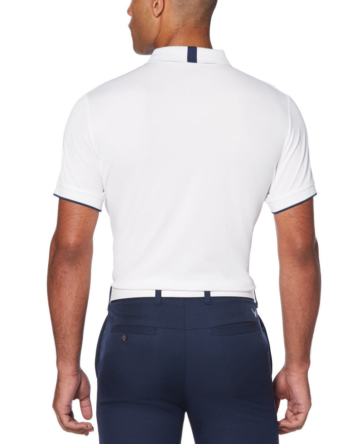 Mens Callaway X Solid Contrast Rib Polo