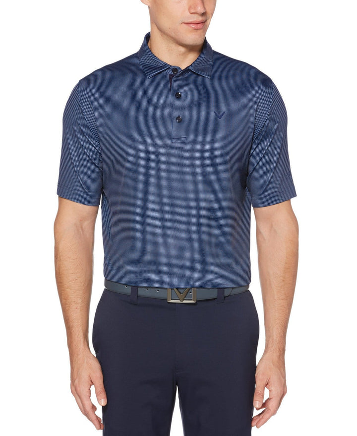 Mens Swing Tech Gingham Printed Golf Polo