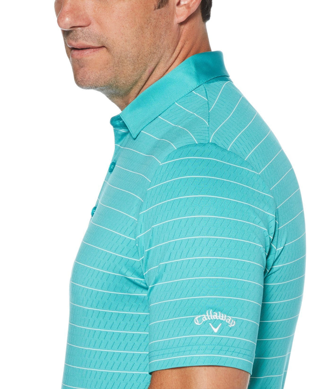 Mens Mens Ventilated Stripe Golf Polo