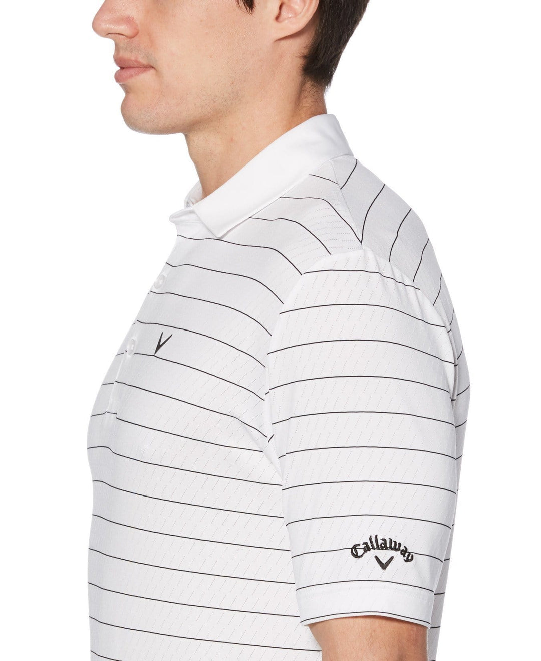 Mens Ventilated Stripe Polo