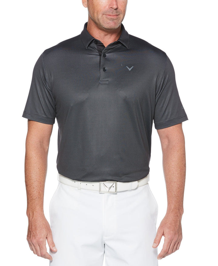 Mens Swing Tech Gingham Printed Golf Polo