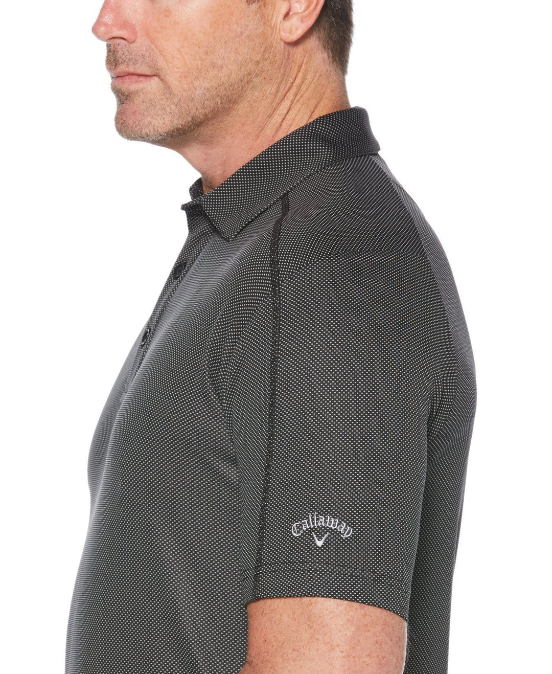 Mens Swing Tech Two Color Jacquard Polo