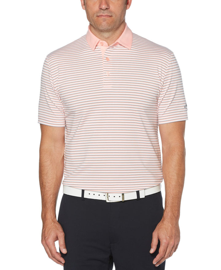 Mens 3-Color Stripe Golf Polo
