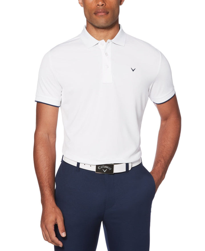 Mens Callaway X Solid Contrast Rib Polo