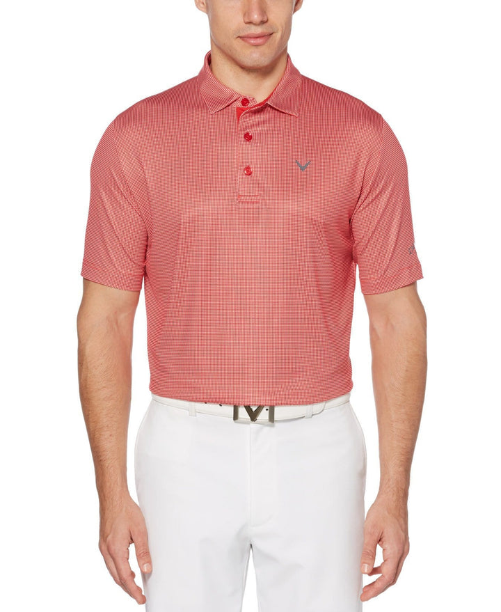 Mens Swing Tech Gingham Printed Golf Polo