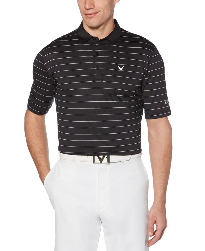 Mens Ventilated Stripe Polo