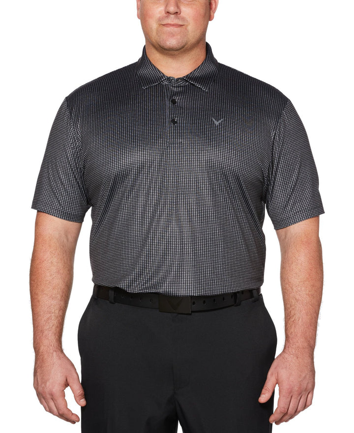 Big & Tall Mini Houndstooth Print Polo