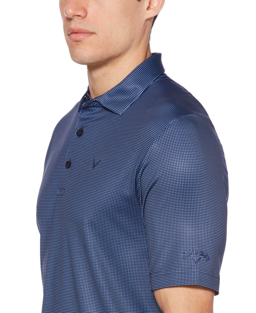 Mens Swing Tech Gingham Printed Golf Polo